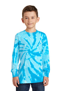DISCONTINUED Port & Company Youth Tie-Dye Long Sleeve Tee - Turquoise