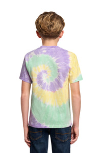 Port & Co Youth Tie-Dye Tee - Mint Rainbow Back