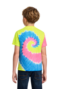 Port & Co Youth Tie-Dye Tee - Neon Rainbow Back