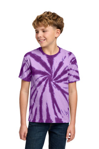 Port & Co Youth Tie-Dye Tee - Purple