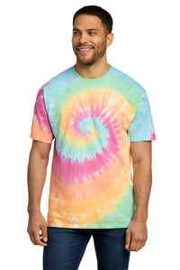 Port & Co Tie-Dye Tee - Pastel Rainbow