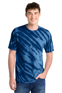 Port & Co Tiger Stripe Tie-Dye Tee - Navy