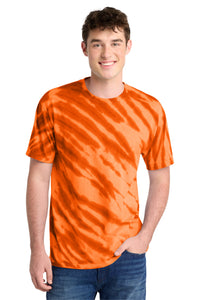 Port & Co Tiger Stripe Tie-Dye Tee - Orange