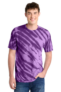 Port & Co Tiger Stripe Tie-Dye Tee - Purple