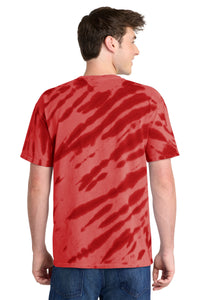 Port & Co Tiger Stripe Tie-Dye Tee - Red Back