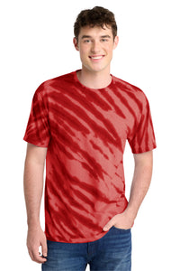 Port & Co Tiger Stripe Tie-Dye Tee - Red