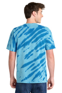 Port & Co Tiger Stripe Tie-Dye Tee - Royal Back