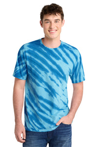 Port & Co Tiger Stripe Tie-Dye Tee - Royal
