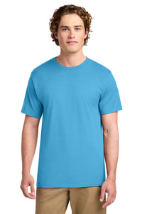 Port & Co Ring Spun Cotton Tee - Aquatic Blue