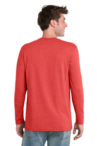 Port & Co Tri-Blend Long Sleeve Tee - Bright Red Heather Back