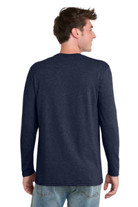 Port & Co Tri-Blend Long Sleeve Tee - Team Navy Heather Back