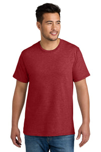 Port & Co CVC Tee PC340 - Team Cardinal Heather