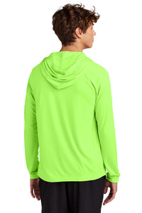 Port & Co Performance Pullover Hooded Tee PC380H - Neon Green Back