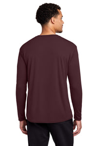 Port & Co Long Sleeve Performance Tee - Athletic Maroon Back