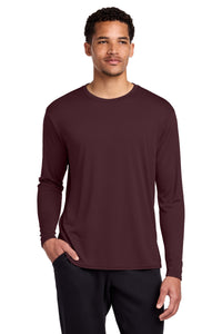 Port & Co Long Sleeve Performance Tee - Athletic Maroon