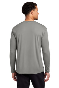 Port & Co Long Sleeve Performance Tee - Grey Concrete Back