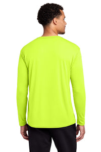 Port & Co Long Sleeve Performance Tee - Neon Yellow Back