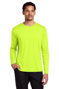Port & Co Long Sleeve Performance Tee - Neon Yellow