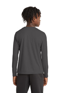Port & Co Youth Long Sleeve Performance Tee PC380YLS - Charcoal Back