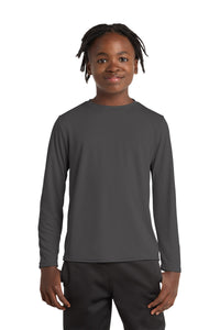 Port & Co Youth Long Sleeve Performance Tee PC380YLS - Charcoal