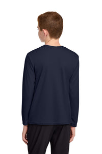 Port & Co Youth Long Sleeve Performance Tee PC380YLS - Deep Navy Back