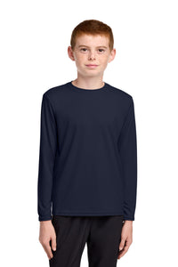 Port & Co Youth Long Sleeve Performance Tee PC380YLS - Deep Navy