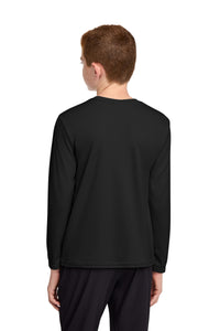 Port & Co Youth Long Sleeve Performance Tee PC380YLS - Jet Black Back