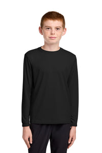 Port & Co Youth Long Sleeve Performance Tee PC380YLS - Jet Black