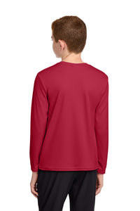 Port & Co Youth Long Sleeve Performance Tee PC380YLS - Red Back