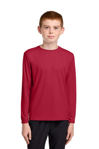 Port & Co Youth Long Sleeve Performance Tee PC380YLS - Red