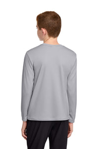 Port & Co Youth Long Sleeve Performance Tee PC380YLS - Silver Back
