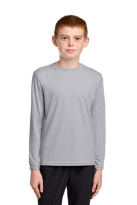 Port & Co Youth Long Sleeve Performance Tee PC380YLS - Silver