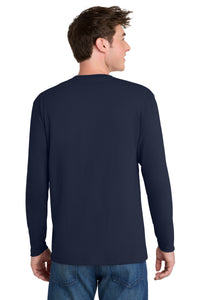 Port & Co Long Sleeve Performance Blend Tee - Deep Navy Back