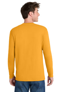 Port & Co Long Sleeve Performance Blend Tee - Gold Back