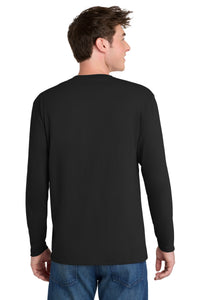 Port & Co Long Sleeve Performance Blend Tee - Jet Black Back