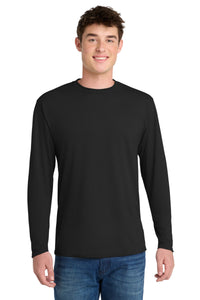 Port & Co Long Sleeve Performance Blend Tee - Jet Black