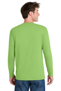 Port & Co Long Sleeve Performance Blend Tee - Lime Back