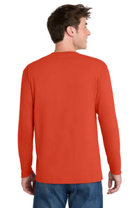 Port & Co Long Sleeve Performance Blend Tee - Orange Back
