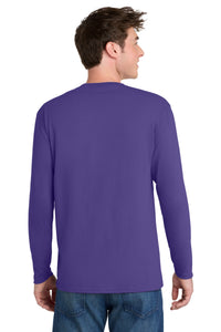 Port & Co Long Sleeve Performance Blend Tee - Purple Back