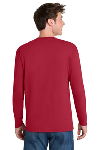 Port & Co Long Sleeve Performance Blend Tee - Red Back