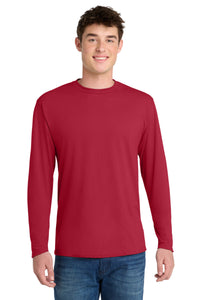 Port & Co Long Sleeve Performance Blend Tee - Red
