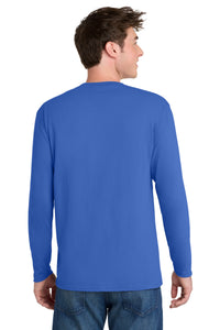 Port & Co Long Sleeve Performance Blend Tee - True Royal Back