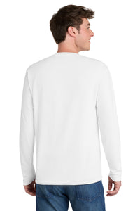 Port & Co Long Sleeve Performance Blend Tee - White Back