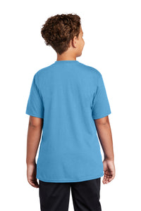 Port & Co Youth Performance Blend Tee - Aquatic Blue Back