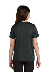 Port & Co Youth Heather Performance Tee PC390Y - Black Heather Back