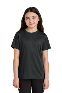 Port & Co Youth Heather Performance Tee PC390Y - Black Heather