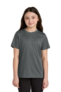 Port & Co Youth Heather Performance Tee PC390Y - Metal Grey Heather