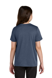 Port & Co Youth Heather Performance Tee PC390Y - True Navy Heather Back