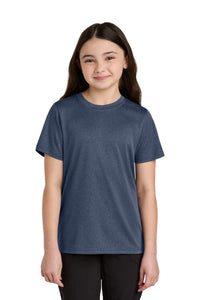 Port & Co Youth Heather Performance Tee PC390Y - True Navy Heather