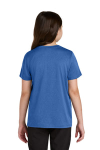 Port & Co Youth Heather Performance Tee PC390Y - True Royal Heather Back